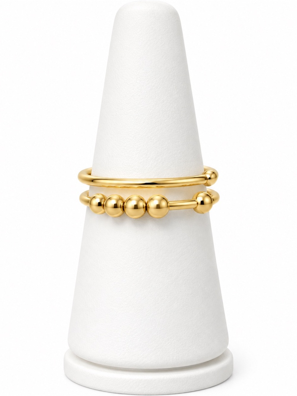 Gold ball fidget ring adjustable